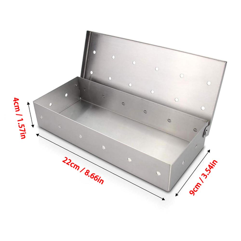 BBQ Grill Smoker Box Stainless Steel For Indoor Outdoor Charcoal Gas Barbecue Grill Meat Infused Smoke Flavor Accessories