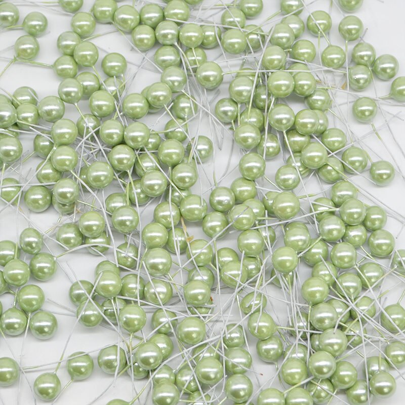 50 stuks Mini Schuim Meeldraden Bloemen Kunstmatige Pearl Cherry Bessen Wedding Christmas Party Decoratie DIY Geschenkdoos Krans Accessorie: F11