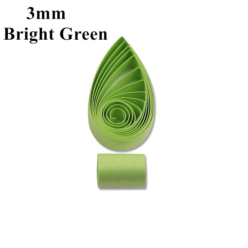 3mm Metallic Schimmer Perlglanz Papier Quilling Papier Streifen Handgemachte Farbe Papier 60 teile/beutel 54cm Lange für Kunst handwerk DIY: Bright Green