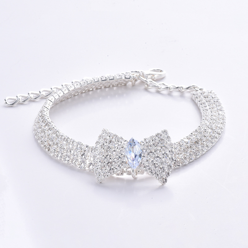 Zirkoon vlinderdas Chihuahua halsband Rose goud kreeft knop kat ketting met pakket doos verstelbare huisdieraccessoires voor het hele seizoen
