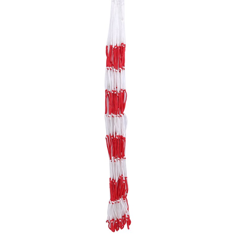 Outdoor-basketballkörbe, fußball- und volleyballkörbe, große, rot-weiße, geflochtene nylon-netztasche, sportzubehör