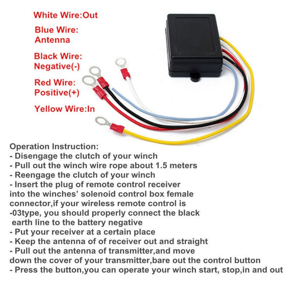 1Pc Elektrische Lier Afstandsbediening 12V Met Ontvanger 15m Elektrische Lier Draadloze Afstandsbediening Auto Afstandsbediening controle