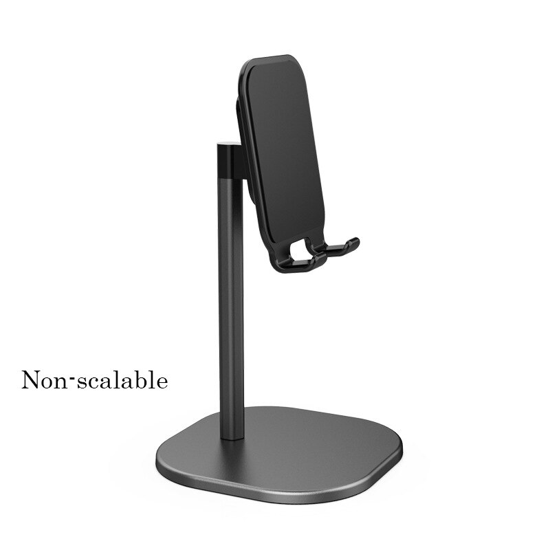 Luxe Smart Telefoon Tablet Telescopische Desktop Stand Houder Voor Iphone Samsung Huawei Xiaomi Oneplus Mobiele Telefoon Metalen Ondersteuning: Black Non-scalable