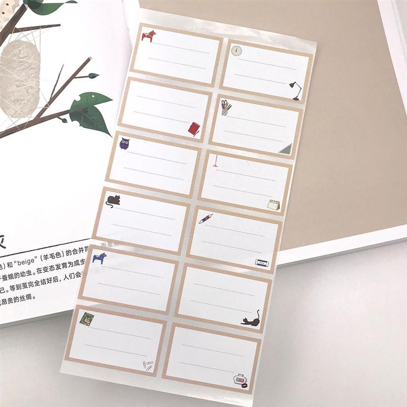 124Pcs Package Stationery Label White Label Write Name Sticker Blank Sticker Label Child Stationery Sticker