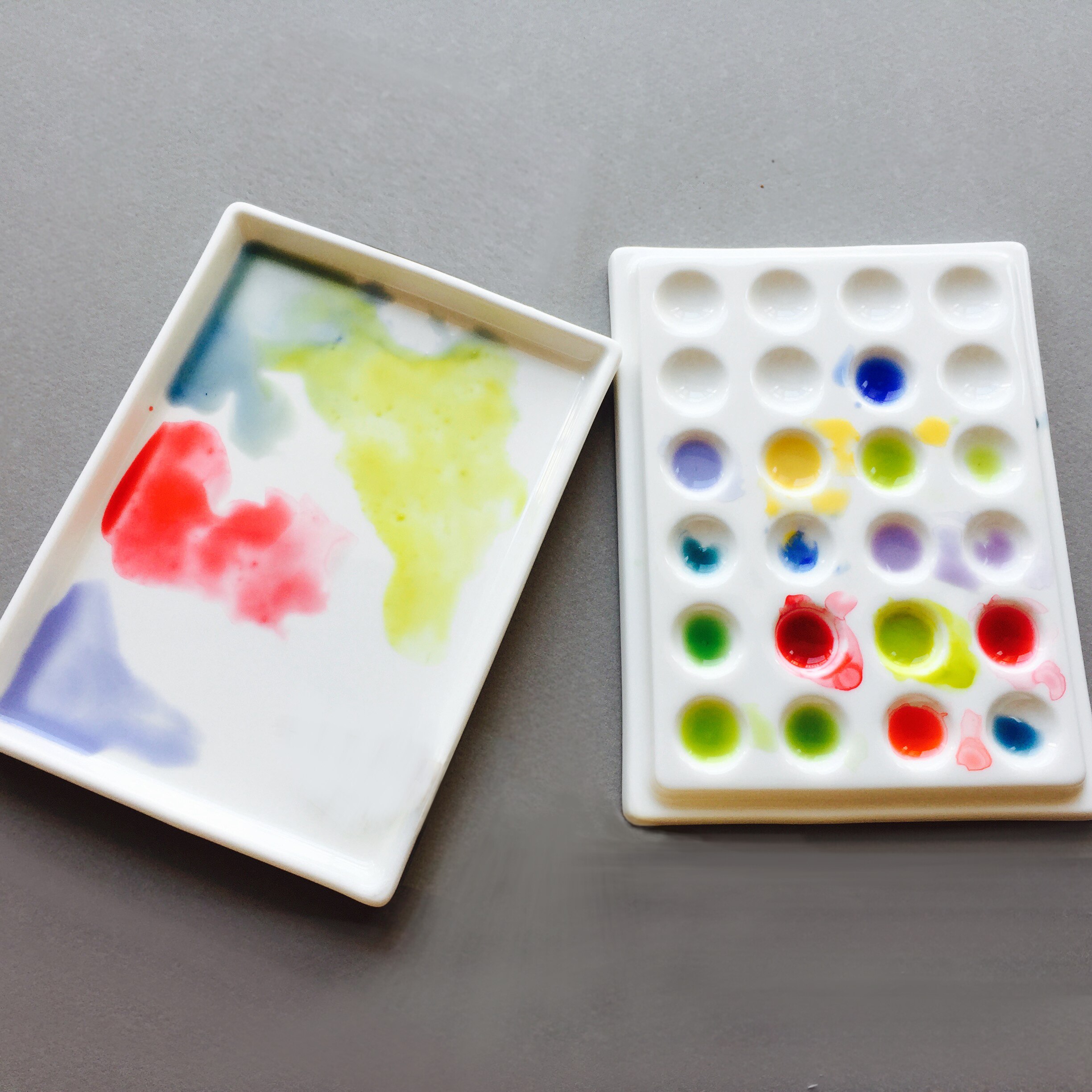 Keramische Palet Air Ballon/Klein Huis Aquarel Palet Porselein Keramische Verf Palet Palet Verf Lade: 24Well with a lid