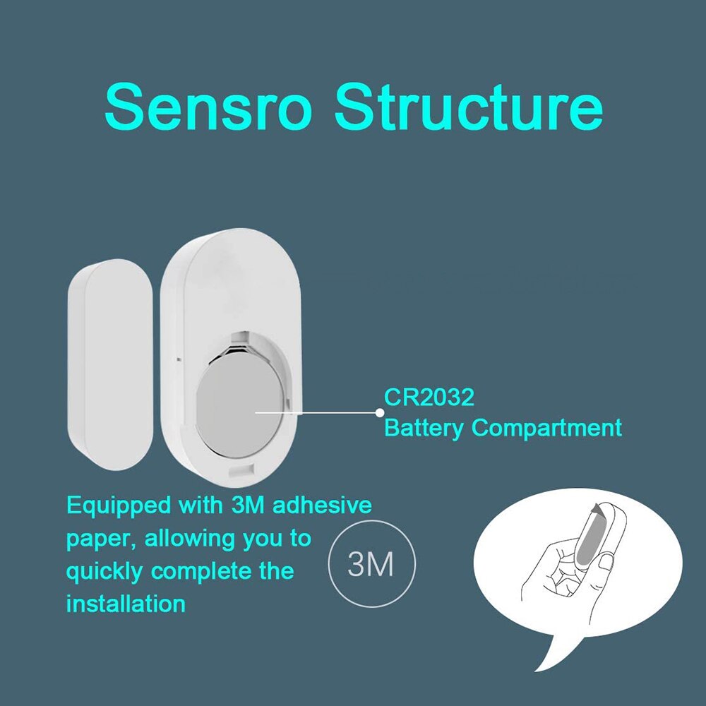 Door Sensor Zigbee Door Window Sensor Open Entry Smart Security Alarms Compatible with Alexa Google No Hub Required App Control
