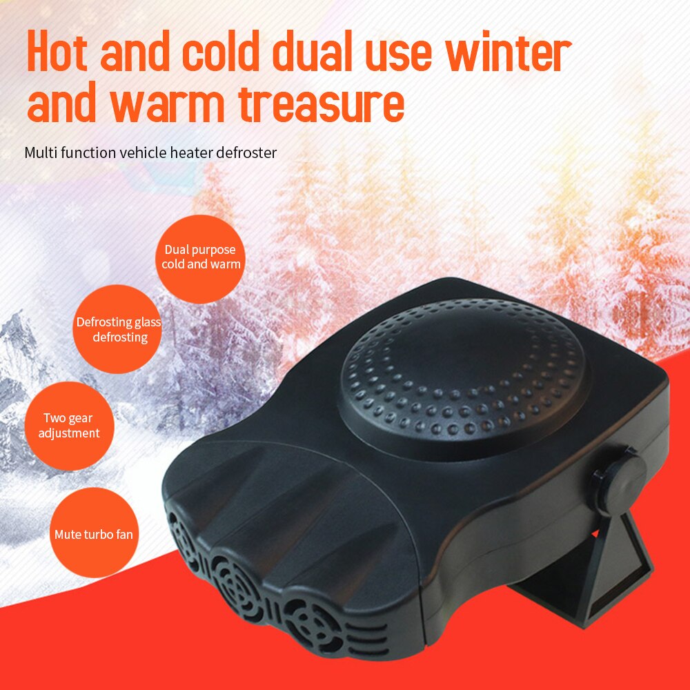 12V Mini Auto Heater Fan 2 in 1 Cooling Auto Ruimte & Snelle Verwarming Ontdooien Defogger Ruimte Auto Voorruit 3-Outlet Verstelbare
