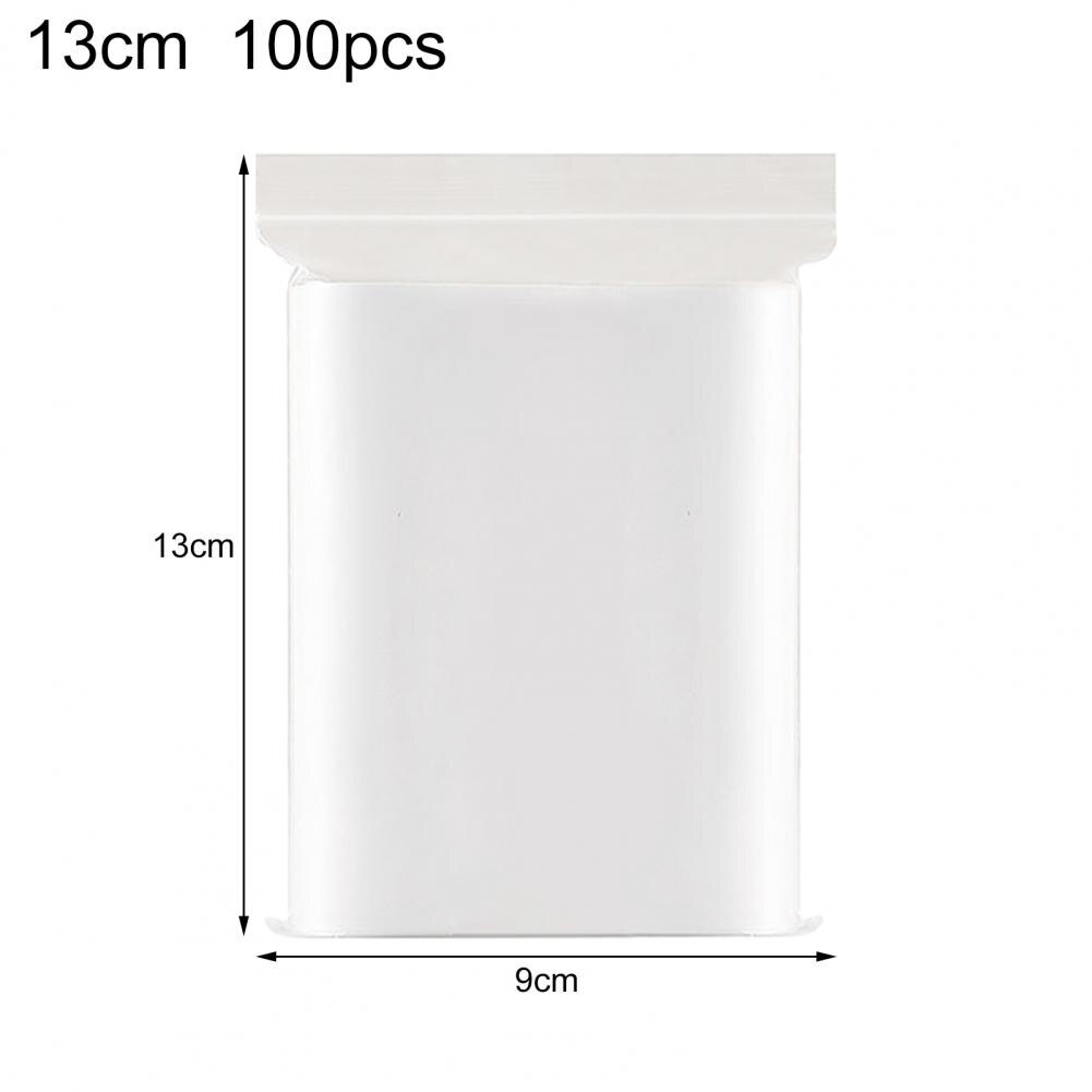 100Pcs/Set Zipping Plastic Bag Well Sealed Ziplocks Bag Zipper Sealing Bag Fresh Keeping Food Storage Pouch Gallon Bags: 13cm