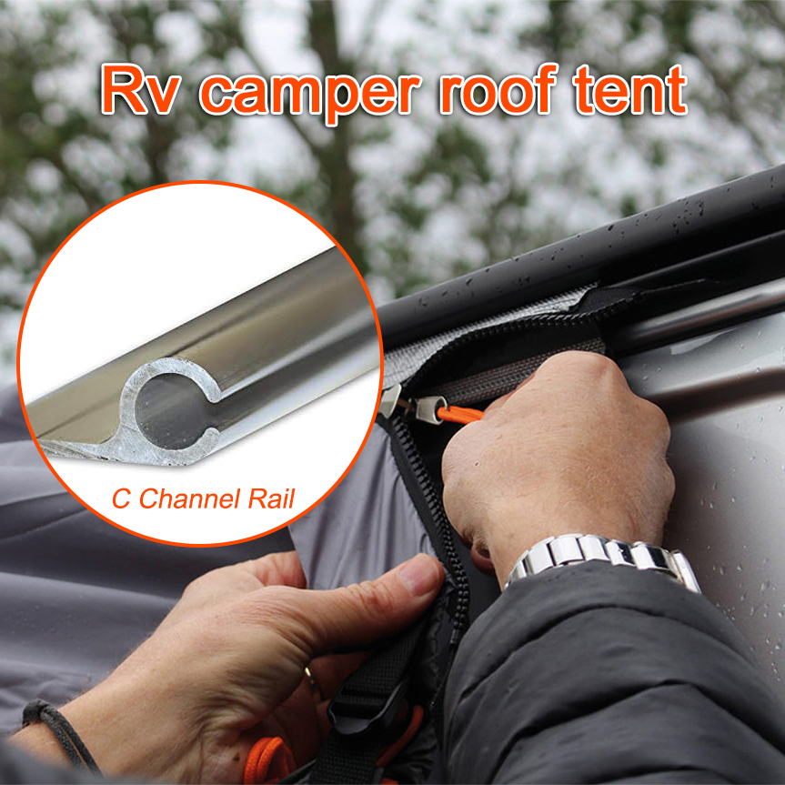 Caravan Awning Campervan Motorhome Rail C Channel 8 X 0.5m Strip 400 Cm With D/S Tape & AWNING RAIL STOPPERS Car Accessories