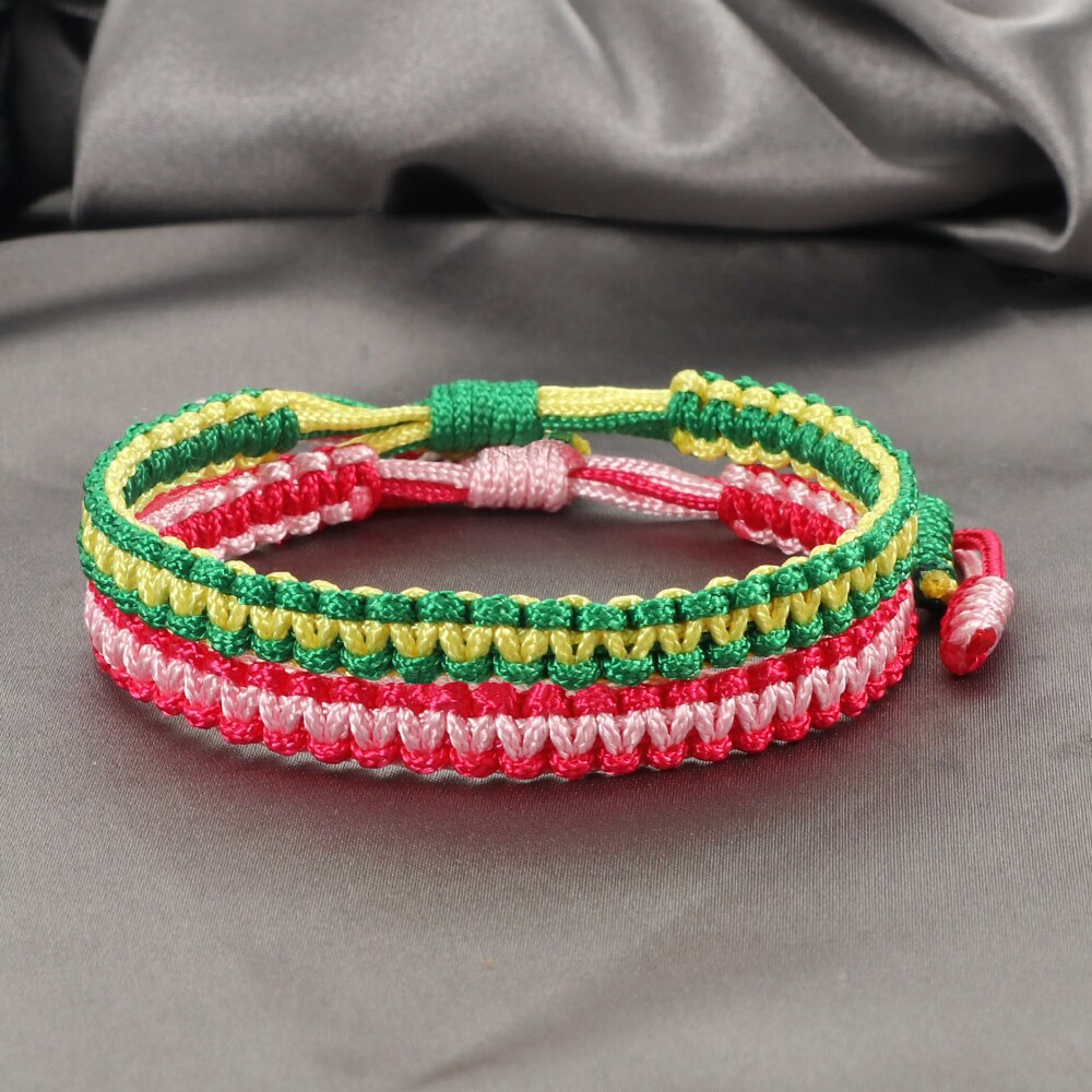 Originele handgeweven touw armbandenset, veelkleurige gevlochten armband voor mannen en vrouwen, beste vriend sieraden: Stijl 4