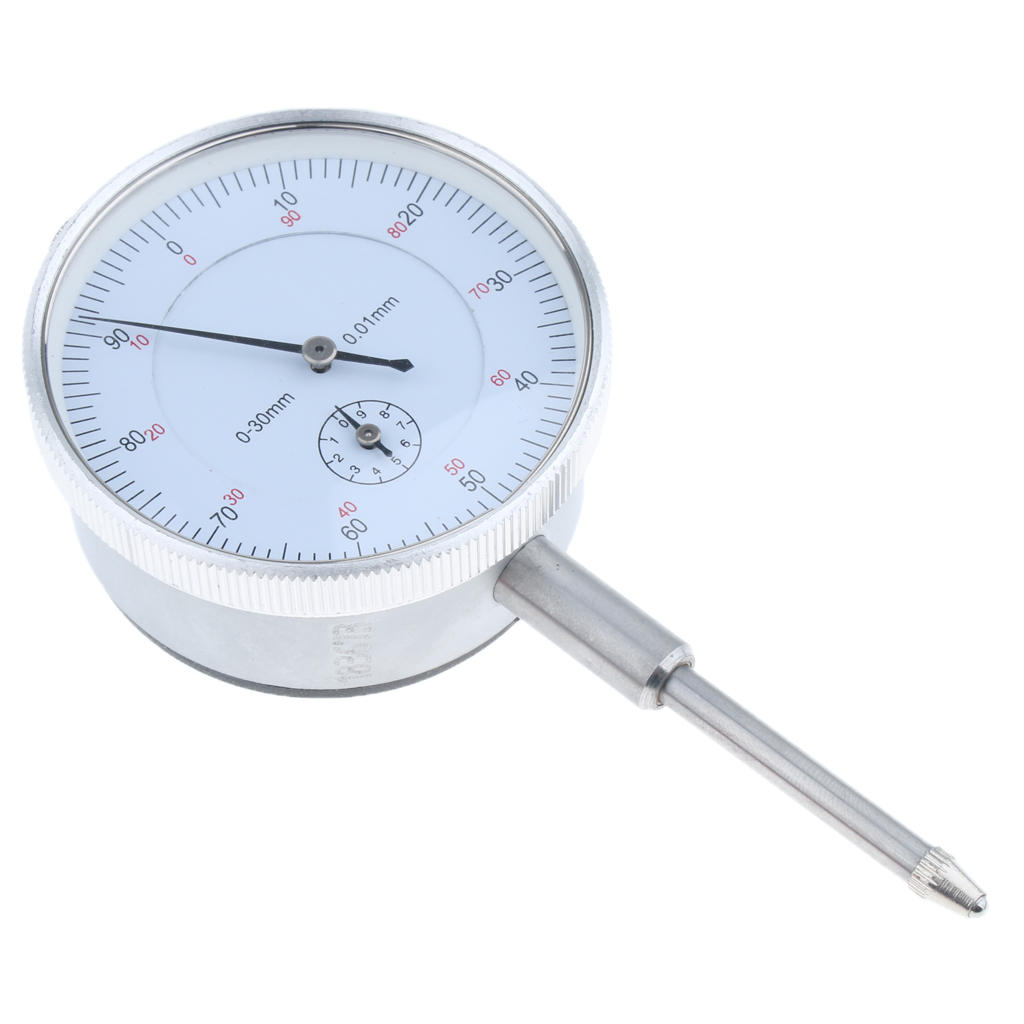 Precision Dial Test Indicator With Pointer, 0-30mm, Continuous clockwise pointer rotation displays units; Metric reading