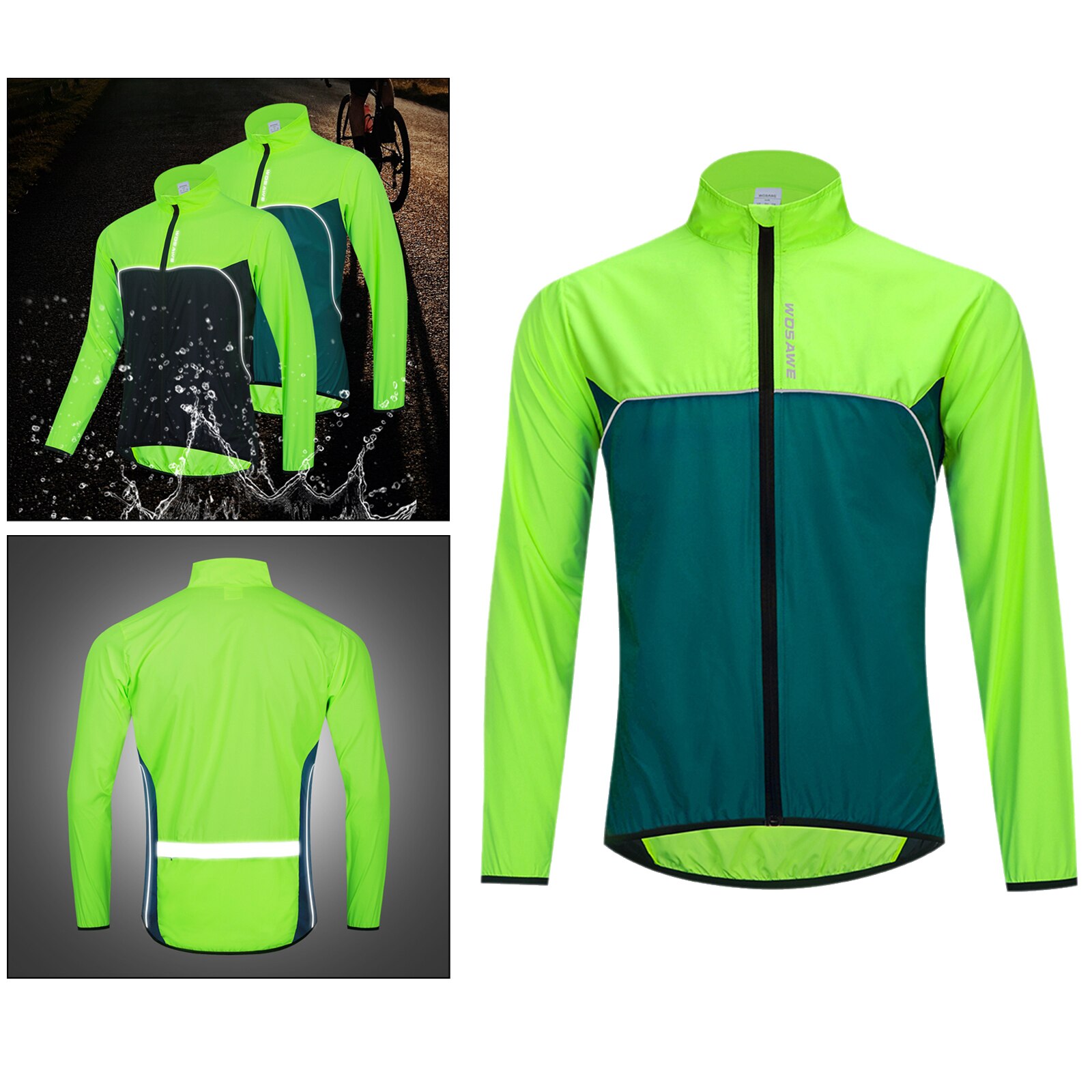 Fiets Fietsen Jacket Voor Mannen Zeer Zichtbaar Lichtgewicht Thermische Unisex Jas Winddicht Ademend Reflecterende Jassen Workout