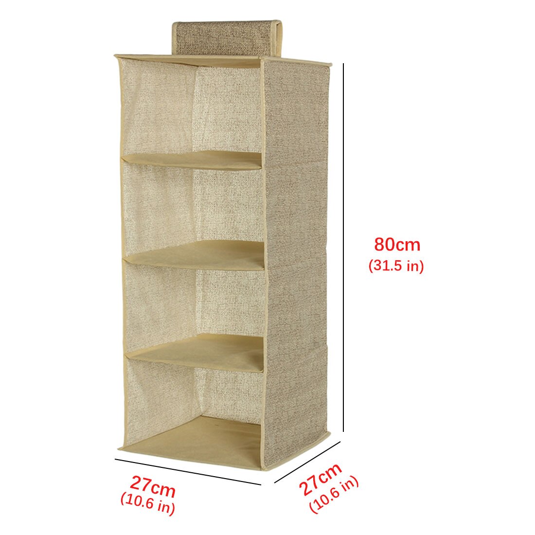 1PCS Wardrobe Hanging Storage Bag Interlayer Drawer Clothes Hangers Holder Portable Organizer Hanging Closet Organizer: 4 layers Beige