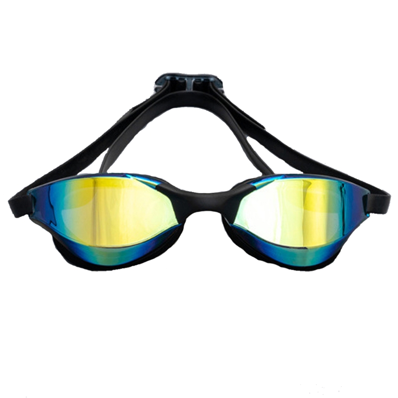 Swimming Goggles, Silicone Swim Goggles UV Protection Watertight Anti-Fog Adjustable Strap Comfortable with Case G32E: Colorful black
