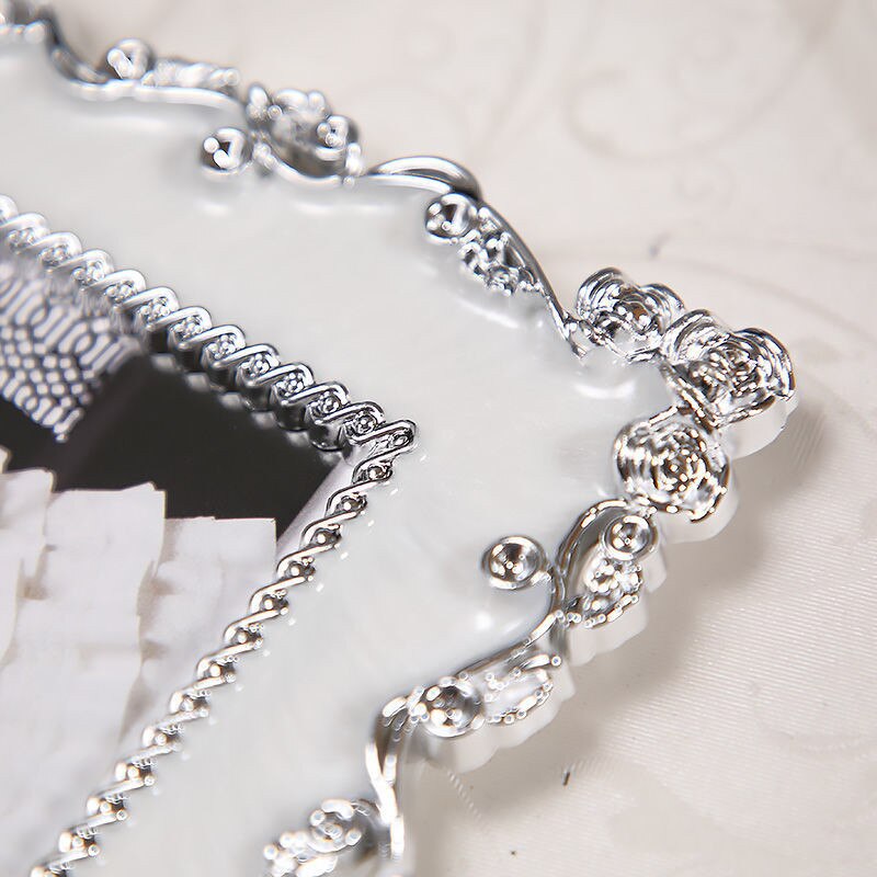 Exquisite Beige Flower Shape Photo Frame Wedding Desktop Decor Phicture Frame 1pcs 7inch Plastic Frames For Pictures portafotos