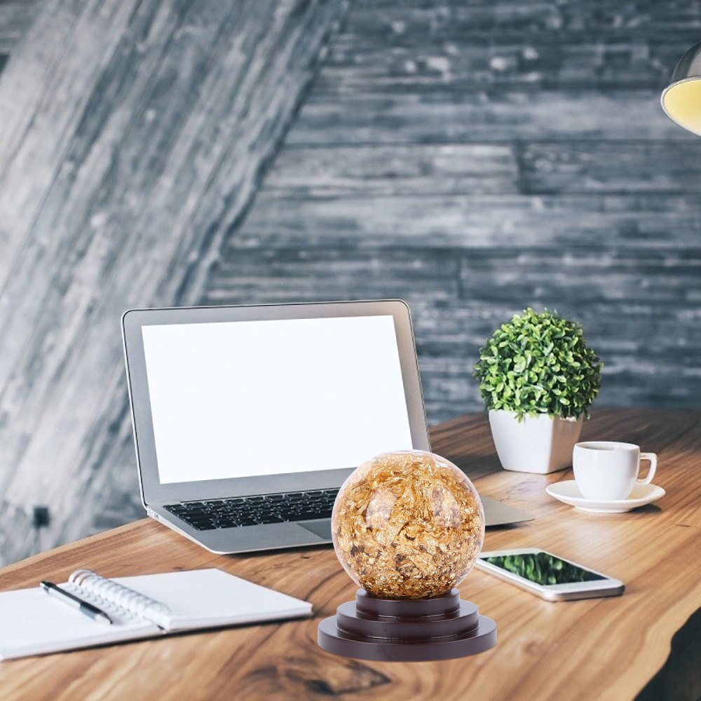 1Pc Crystal Ball Decor Desktop Crystal Ball Ornament Decoratieve Craft (Golden)