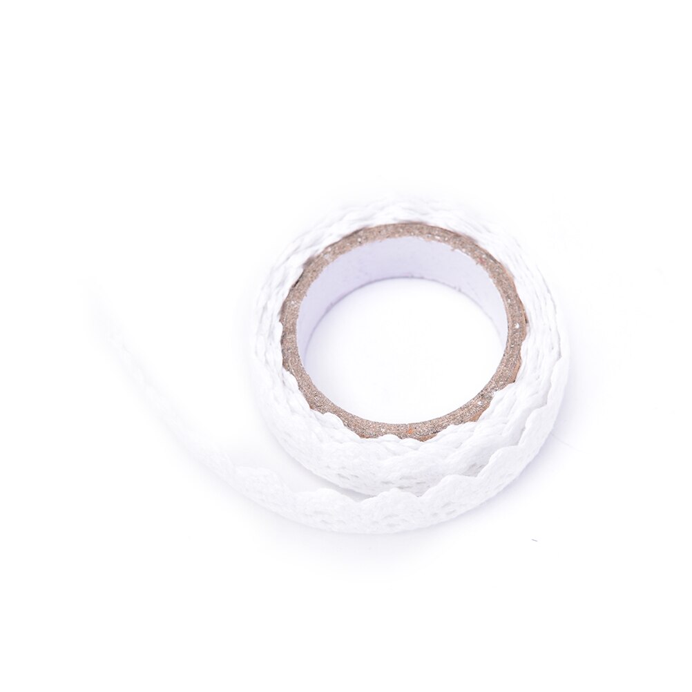 1Stck Baumwolle Spitze Stoff Weiß Häkeln Spitze Rolle Band betroffen Klebeband Aufkleber Handwerk Dekoration Schreibwaren: Weiß