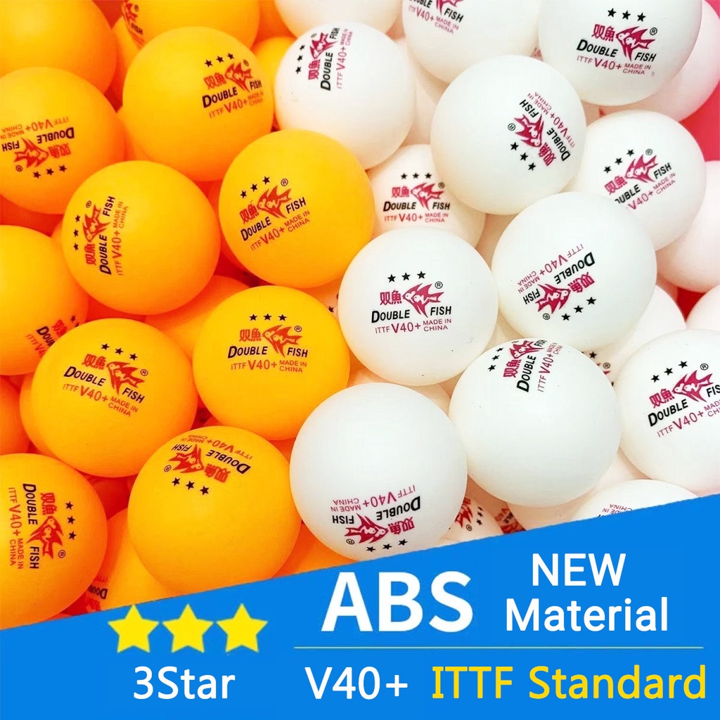 Genuine DOUBLE FISH V40+ 3 Star 30Pcs Ping Pong Ball Seamed ABS Material Table Tennis Balls ITTF Standard Ping Pong Balls