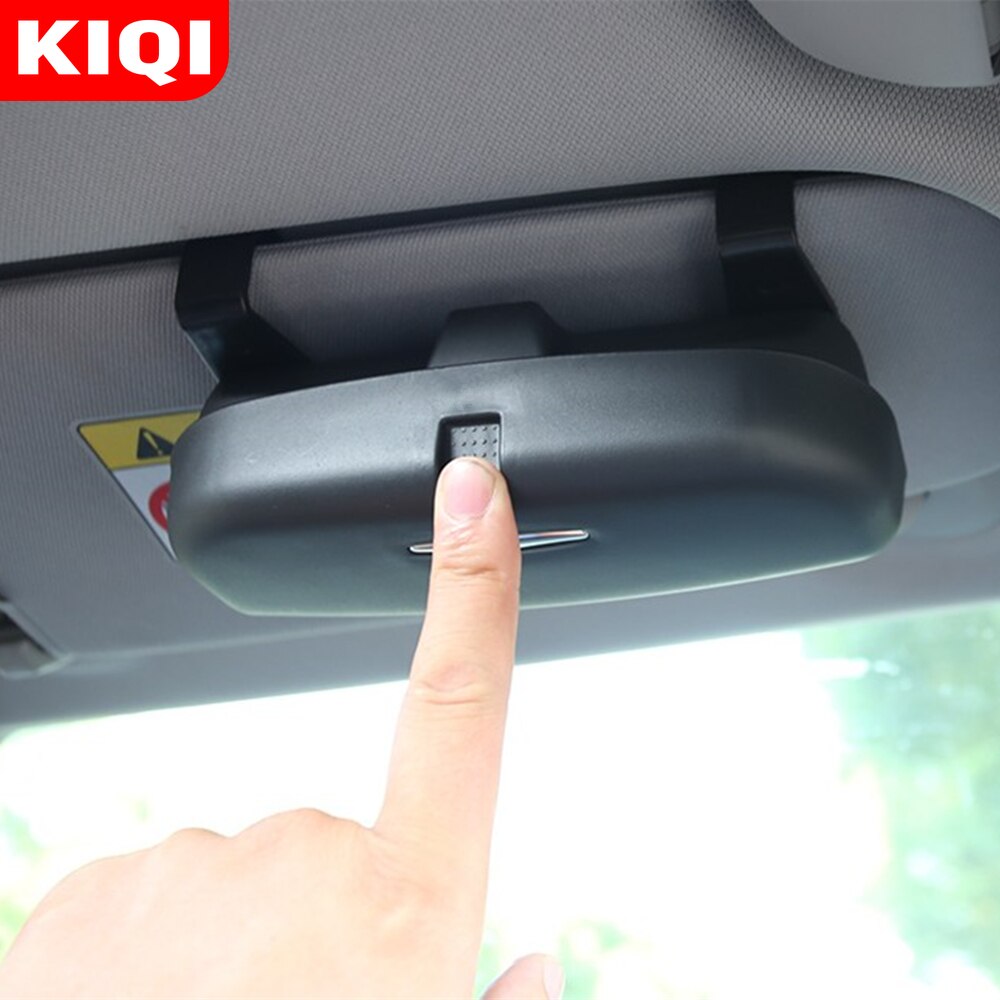 KIQI Car Sunglasses Case Eyeglasses Glasses Holder Box for Cadillac CTS XTS SRX ATS CT6 ESCALADE XT4 XT5 XT6 Escala Elmiraj ELR