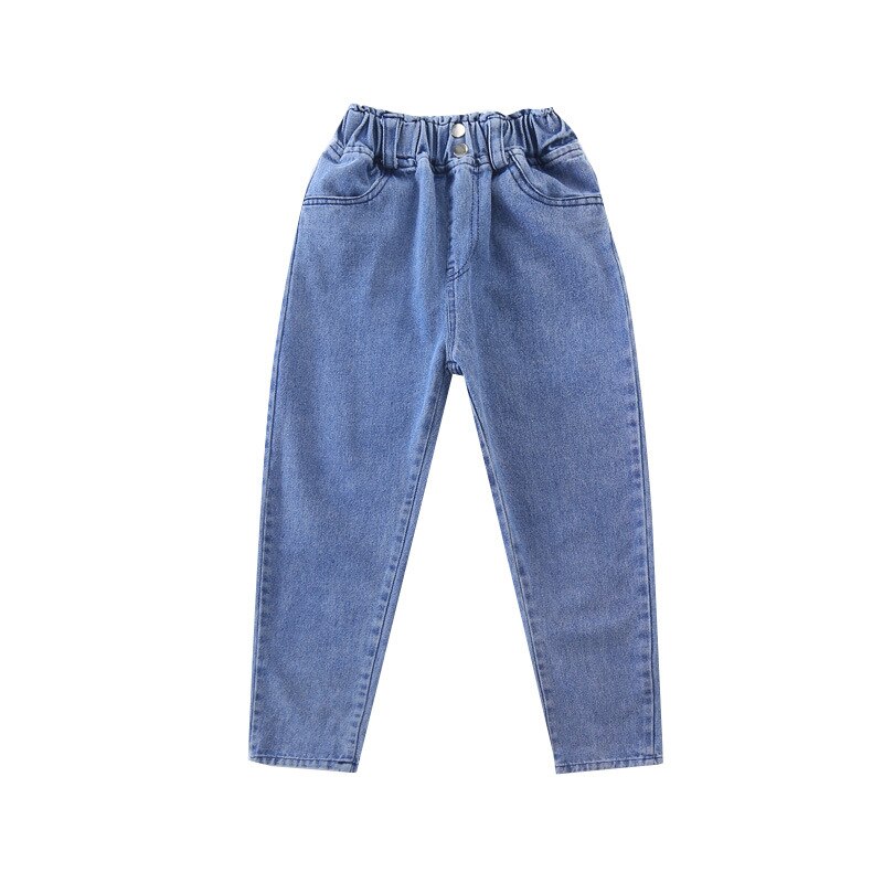 Pantalones Vaqueros azules para chicas adolescentes, Vaqueros de cintura alta Vintage, largos e informales, nuevos