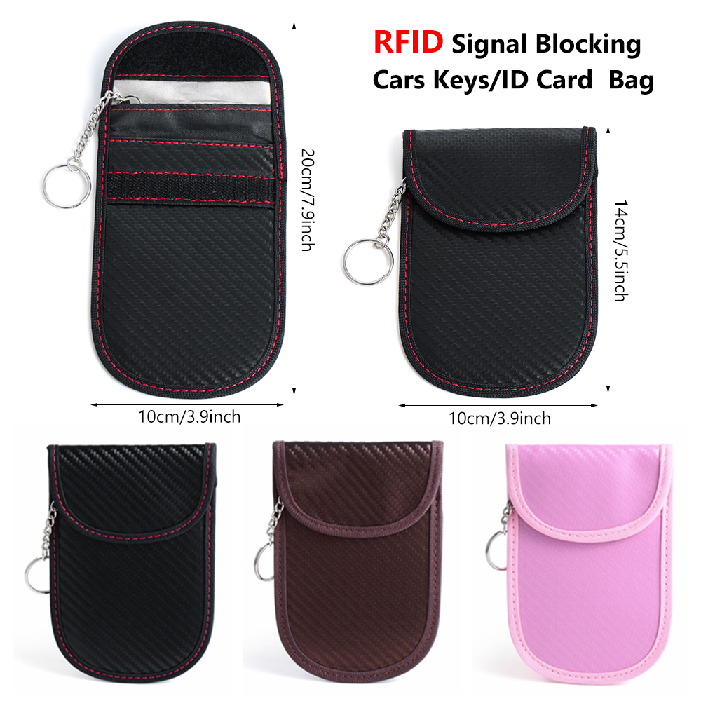 1Pc Cars Keys Bag RFID Signal Blocking Keys Fob Protector Anti-Theft ID Card Protection Bags Privacy Protection Signal Shield