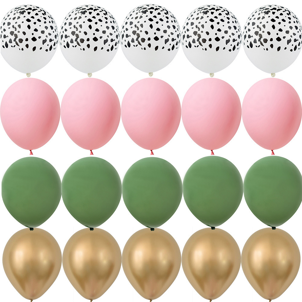 20 stks 12 inch Tijger/Luipaard/Giraffe Patroon Ballon Set voor Kinderen Wild Dier Jungle Safari Verjaardagsfeestje decoratie Benodigdheden: Donker Kaki