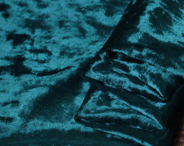 Sammetstyg tyg skrynkligt vackert silkeslent velourtyg för sammetsklänning kläder lyxigt mjuk sammet hemtextilgardin: 6 kricka