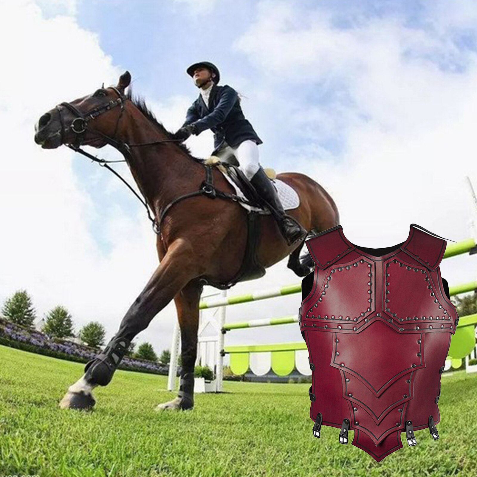 Paardensport Vest, Paardrijden Vest, Veiligheid Paardensport Beschermende Kleding, Vest Voor Unisex Volwassenen Mannen & Vrouwen: Rood
