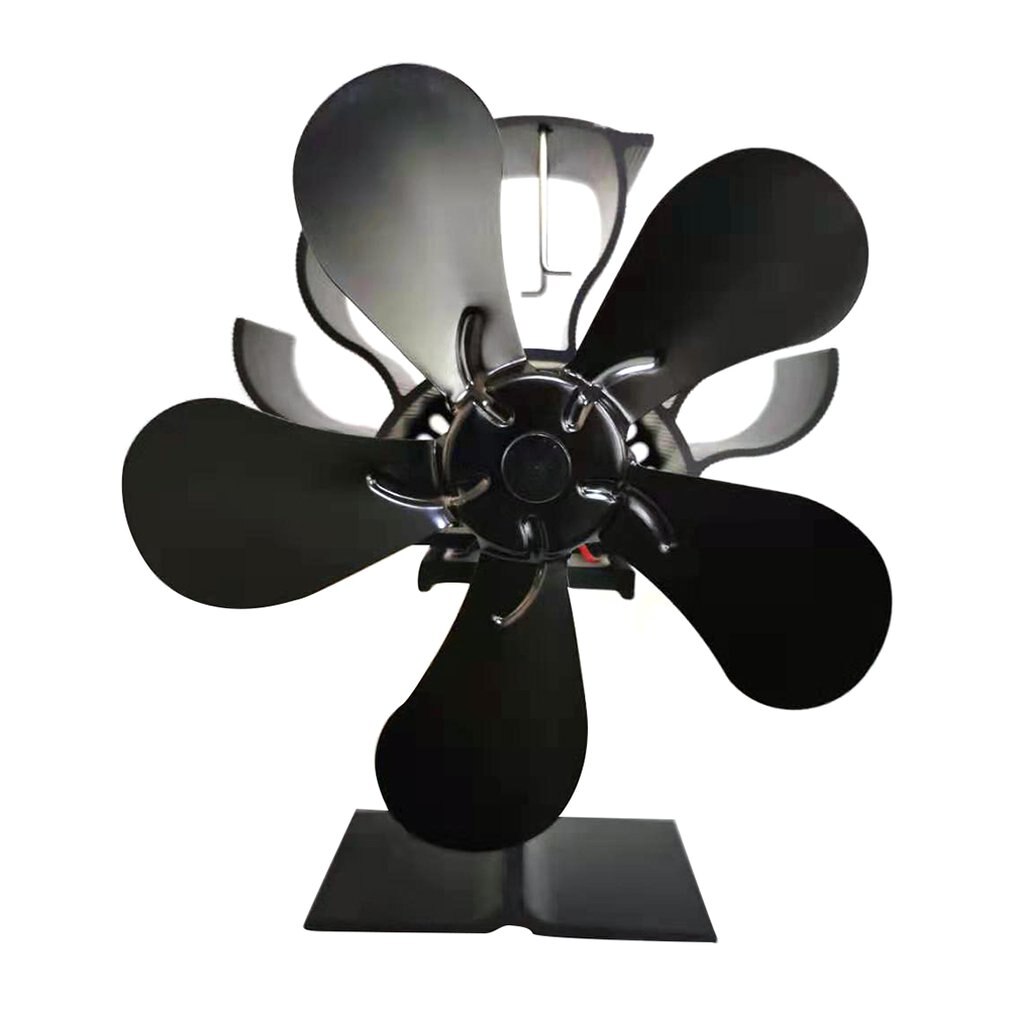 Ventilador eléctrico para estufa, Reduce el consumo, bajo nivel de ruido, 1 Juego de soplador termodinámico para chimenea, cinco cuchillas