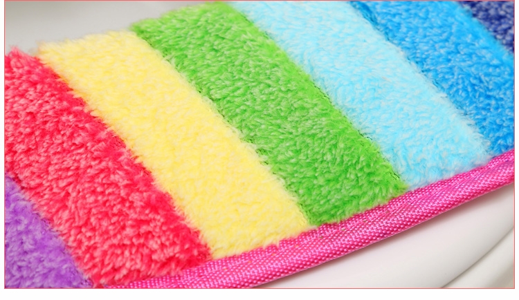 Ensemble de housse de siège de toilette en velours, épais, doux, couleur arc-en-ciel, fermeture éclair, housse de pot de toilette chaude et imperméable SWZ030