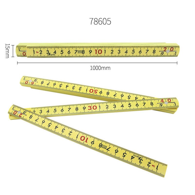 SHINWA Woodworking Plastic Folding Ruler Fiberglass Insulation Ruler
