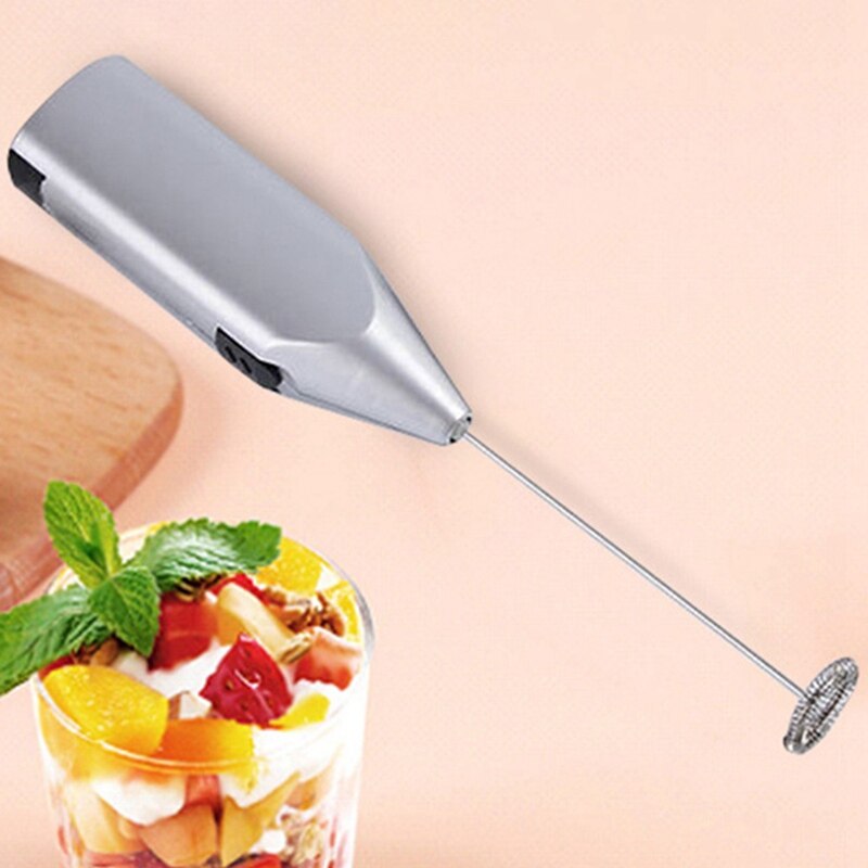 Handheld Stainless Steel Coffee Milk Drink Electric Whisk Mixer Frother Foamer Battery Operated Kitchen Egg Beater Stirrer