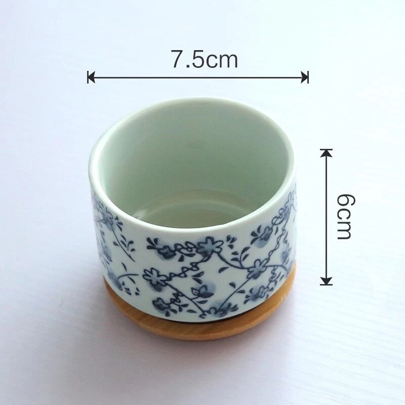 Ceramic Japanese Style Succulents Plants Container Office Bonsai Cactus Flower Pot Planter Home Garden Decor Ornaments: A
