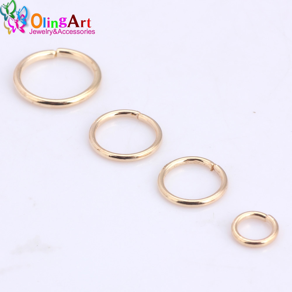 Olingart Kc Gold Jump Ring 6Mm/9Mm/10Mm/12Mm Link Loop Mixed Size diy Sieraden Maken Connector Draad Diameter 1.0Mm