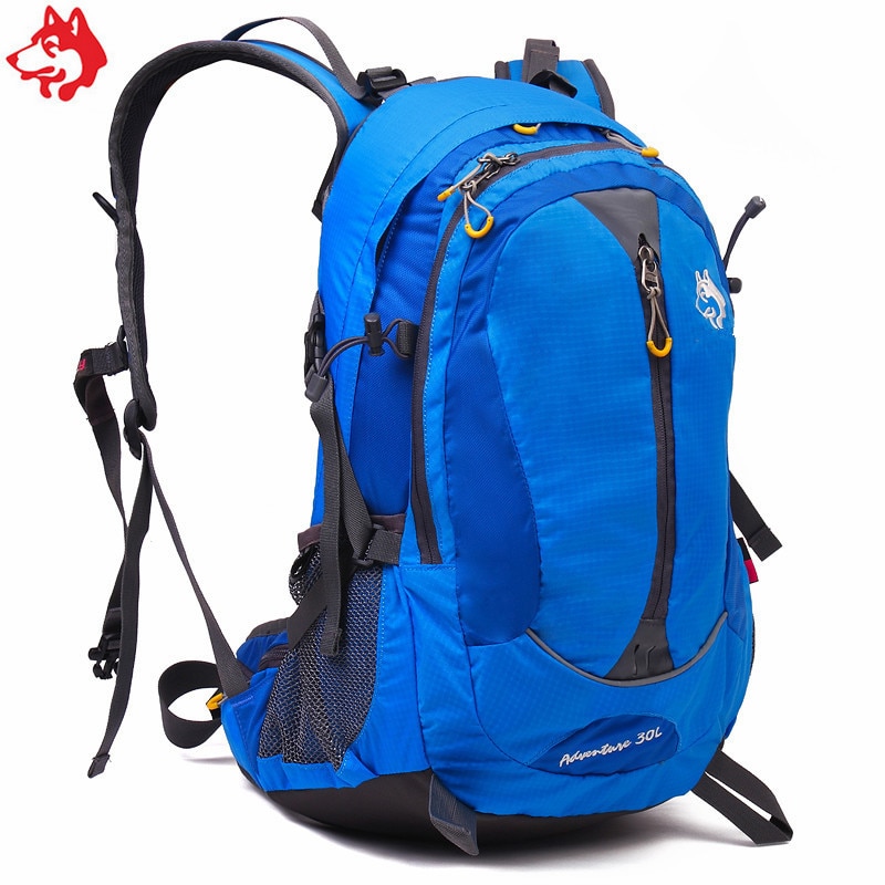Mochila de aventura para hombre 30L, azul/naranja/verde, mochila para deportes al aire libre de china, mochila para mujer para senderismo y montaña