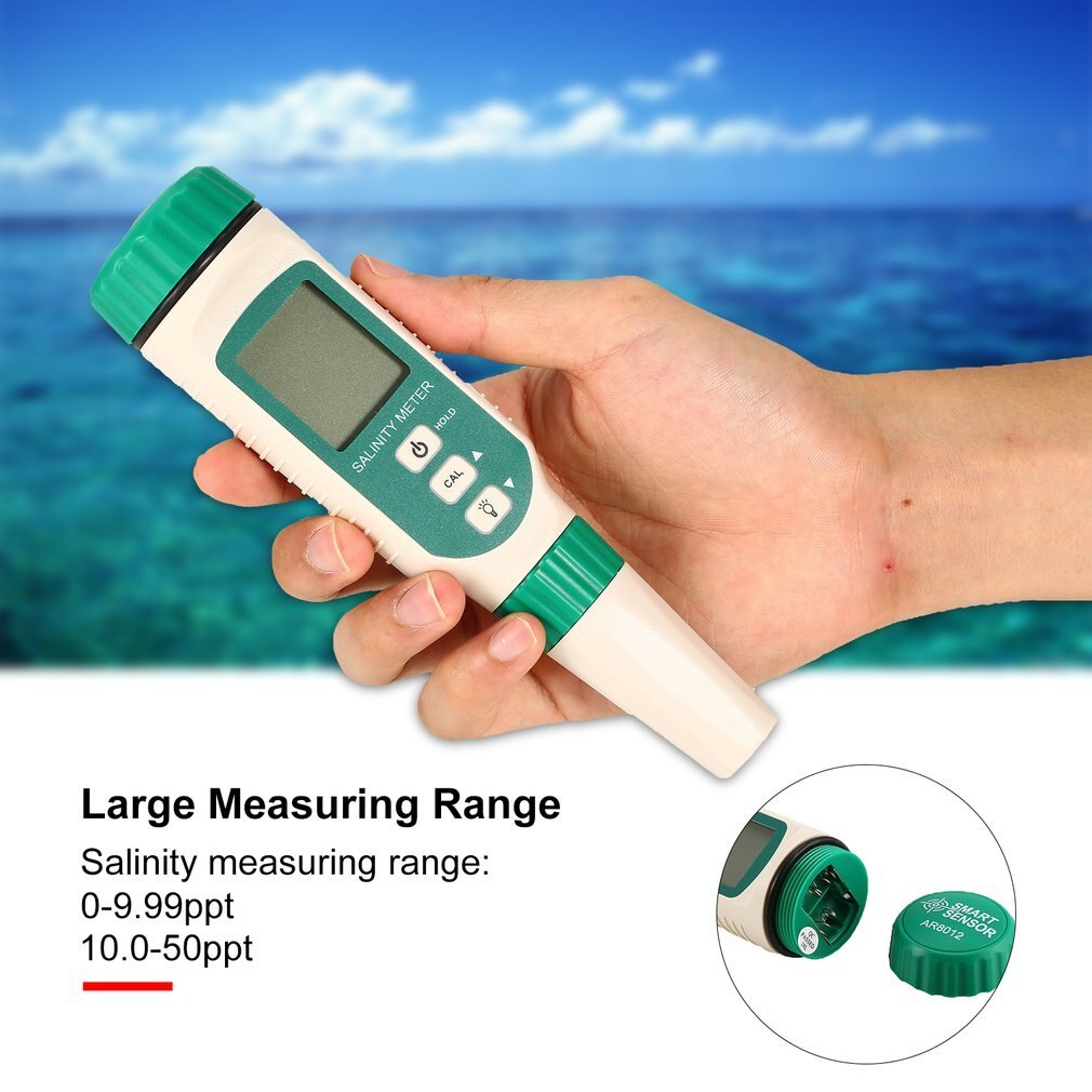 SMART SENSOR Digital Salinometer Salinity Tester Pen Food Beverages Drink Salt Content Meter ATC Handheld Seawater Measuring