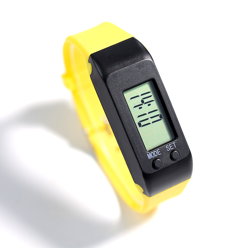 LCD Pedometer Digital Wristband Walking Running Distance Counter Outdoor Sports LCD Pedometer Digital Wristband AUG889: YELLOW