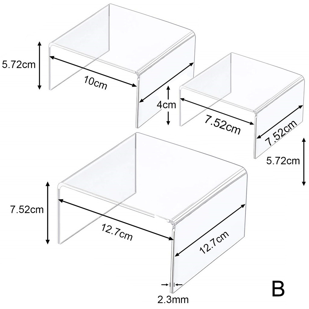 Three-tier Acrylic Detachable Ladder Frame Perfume Jewelry Display Rack Transparent Ladder Shelf Store Display Tools #T2G