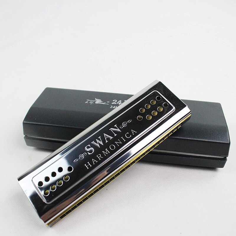 Beide zijden swan harmonica tremolo c en g sleutel 24 gaten dubbele harmonica harp mondharmonica houtblazers