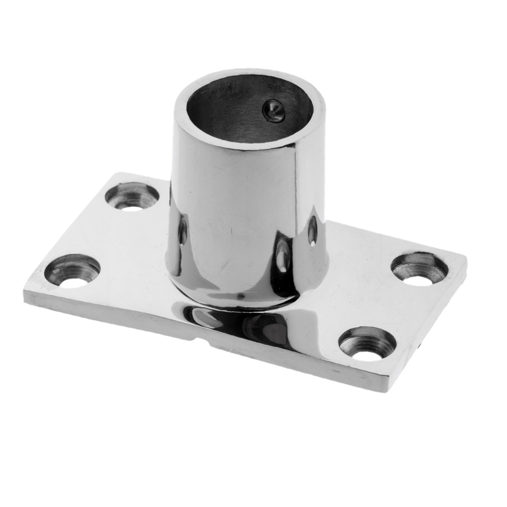 Raccord de main courante de pont de bateau en acier inoxydable, Base rectangulaire à 90 degrés pour Tube de 22mm, 4 pièces