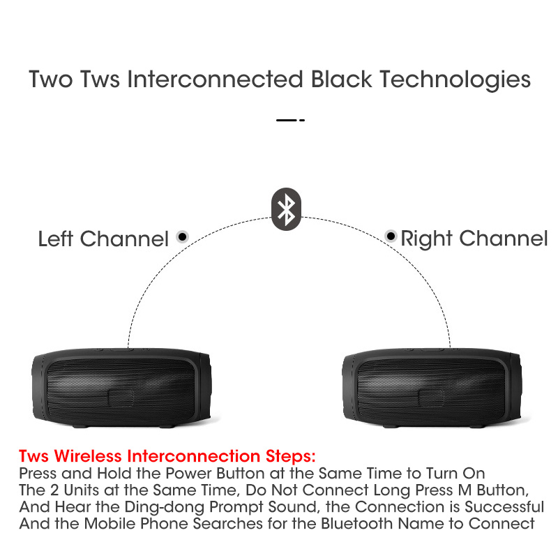 Tragbare Lautsprecher Drahtlose Bluetooth-kompatibel Subwoofer Ich bin Freien Wasserdichte Lautsprecher Stereo umgeben Unterstützung FM TF