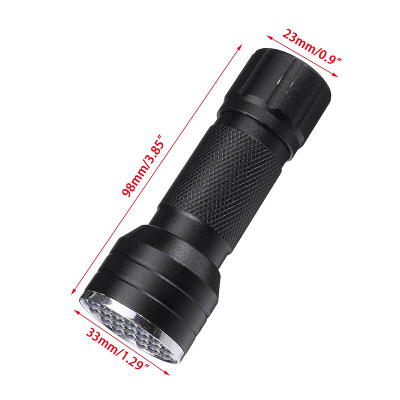 21LED UV Torch Light Ultraviolet Black Light 395-400nm LED UV Flashlight Torch Light UV Detection Lamp for Detection Inspection