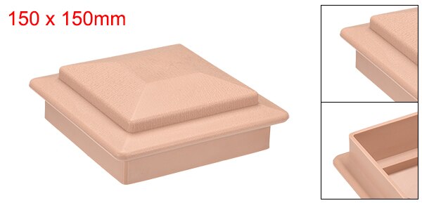 uxcell Flat Top Post Cap for Fence, Stair Handrail Post, 150x150mm (5.9inch) Plastic, Light Yellow: Default Title