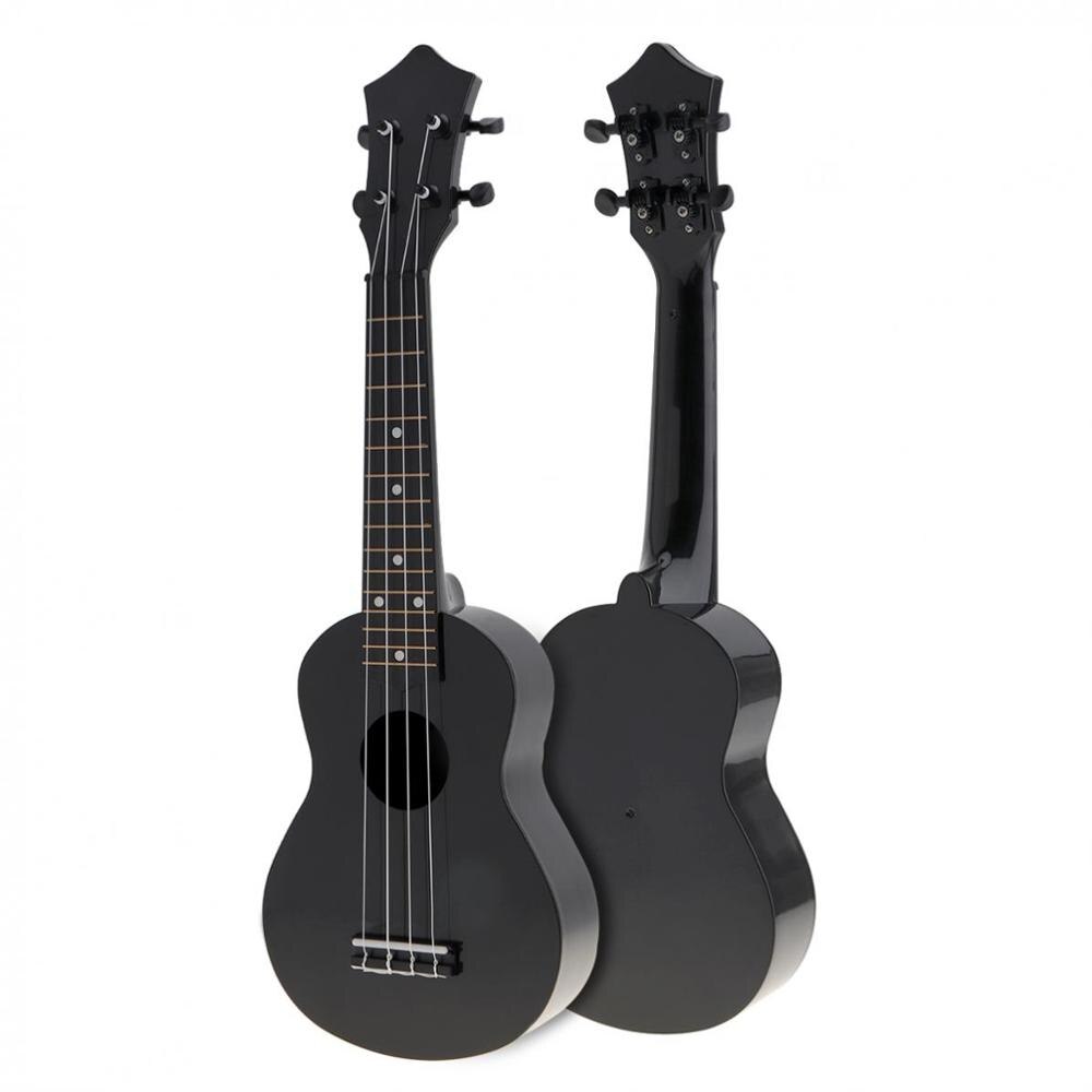 21 Ukulele Acoustic Guitar Guitarra: Black WIth Hook