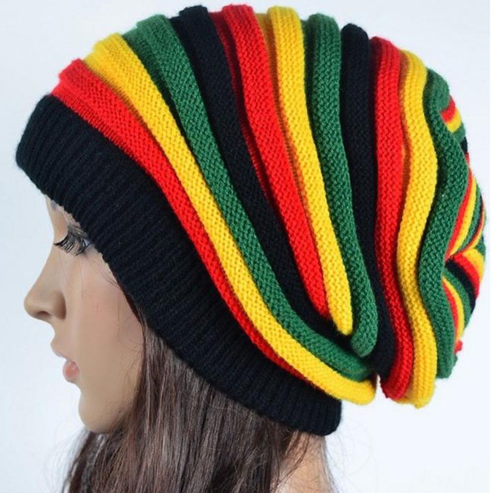 Gorra de punto para hombre y mujer, Gorro de estilo Reggae Rasta, Cappello, Hip Pop, rojo, amarillo, verde, negro, Otoño, nueva