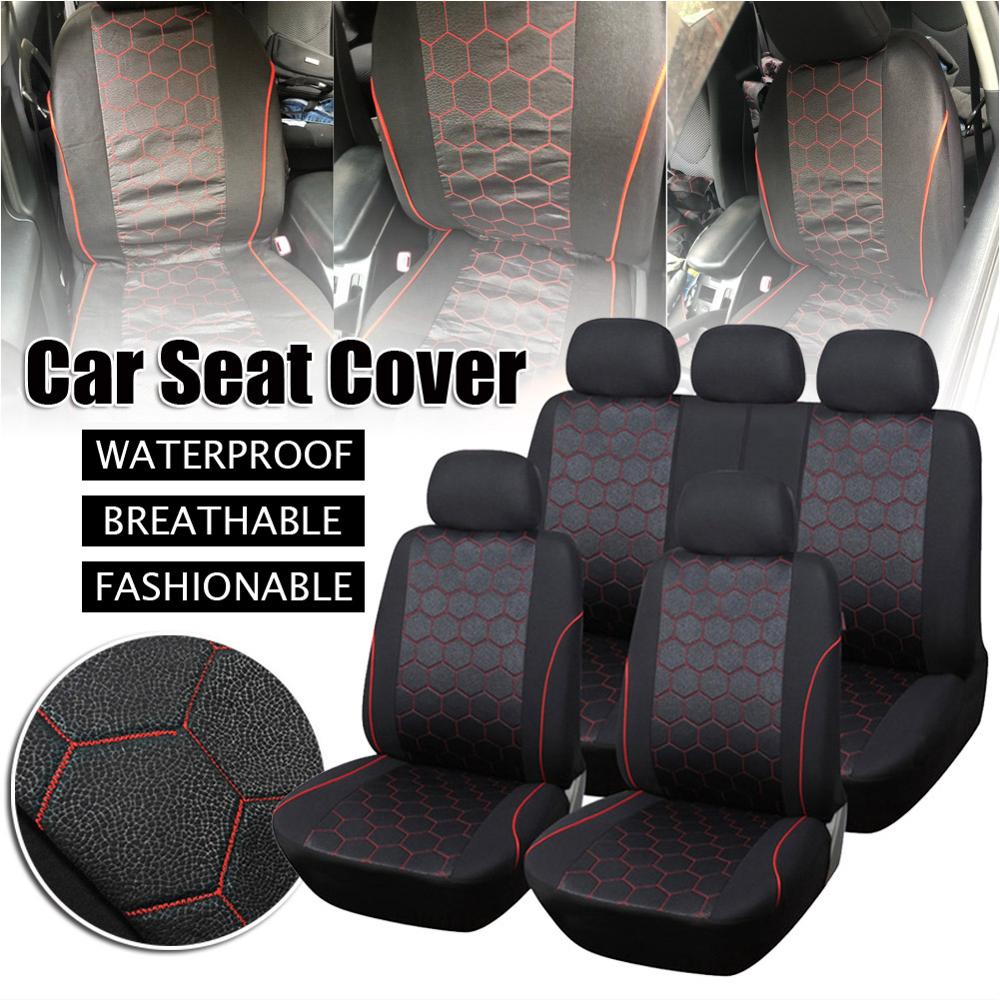 9Pcs Waterdichte Car Seat Cover Universal Fit Meest Voertuigen Zetels Interieur Accessoires Stoelhoezen Kussen Autostoel Protector Csv