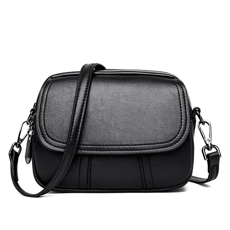 Proste małe PU skórzane torby na ramię Crossbody dla kobiet 2020 torebki i torebki luksusowy projektant zwykły torebka kobieca robić noszenia na ukos: czarny