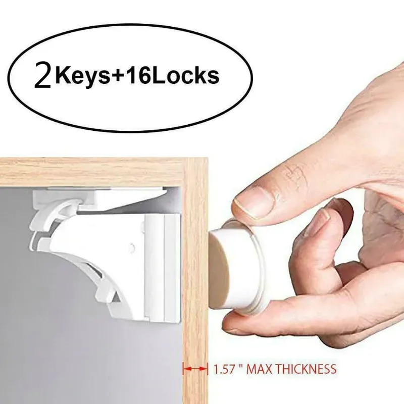 16Pcs Onzichtbare Kind Veiligheid Magnetische Lock Baby Proof Kastdeur Lade Sloten Kids Magnetische Lock Kids Veiligheid Onzichtbare Slot