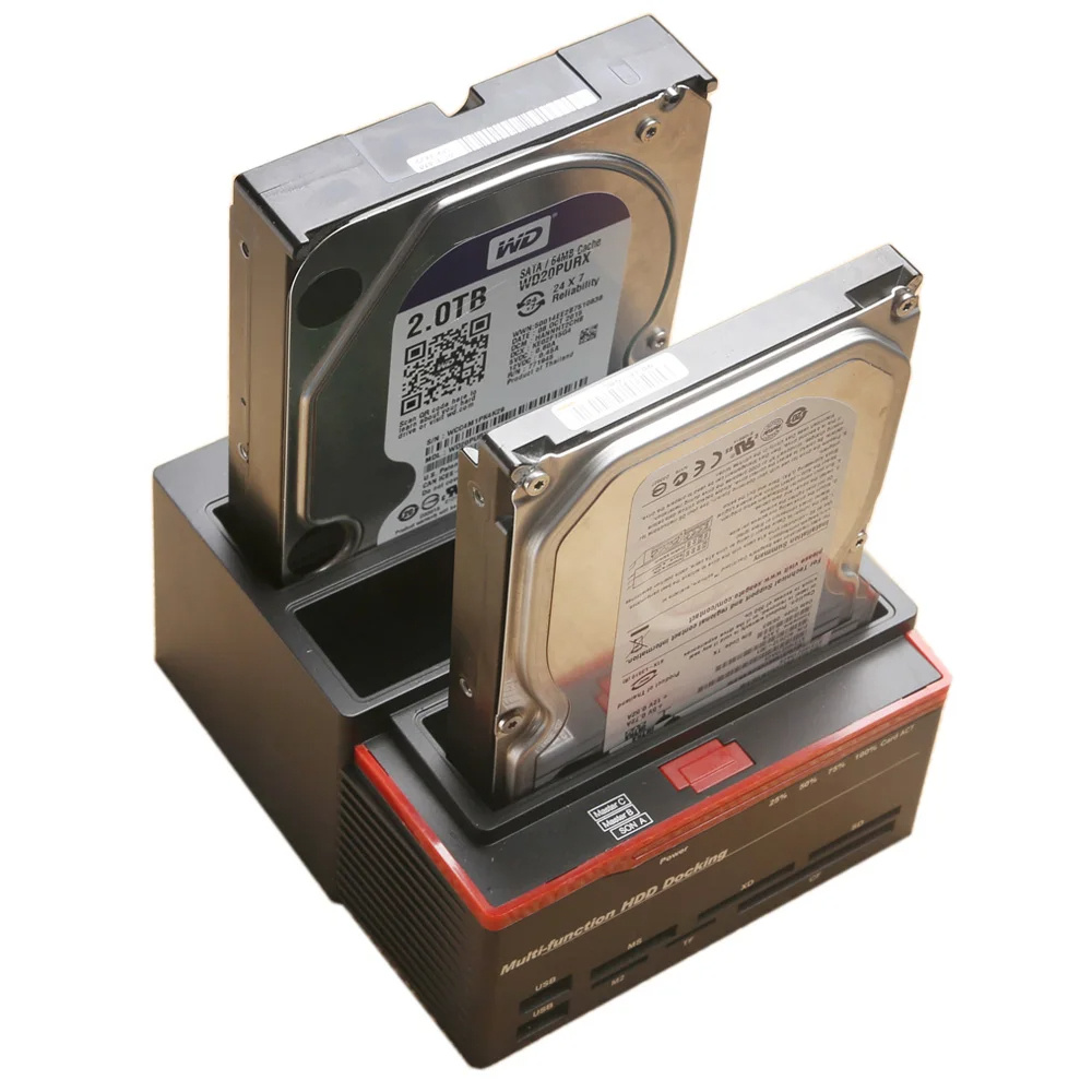 Leitor de base de disco rígido de encaixe de disco rígido IDE, caixa de disco rígido externo de 2,5 polegadas e 3,5 polegadas, leitor de disco rígido HDD externo USB