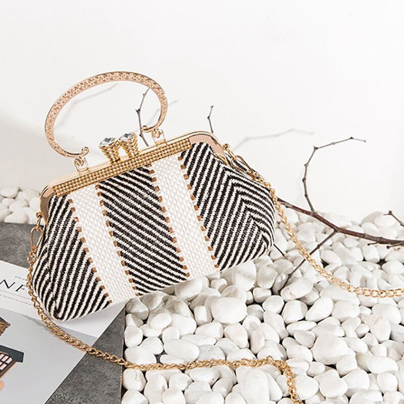 Auau-Vintage Mode Kus Lock Shell Tassen Vrouwen Tas Keten Schoudertas Crossbody Tas Vrouwen Handtas